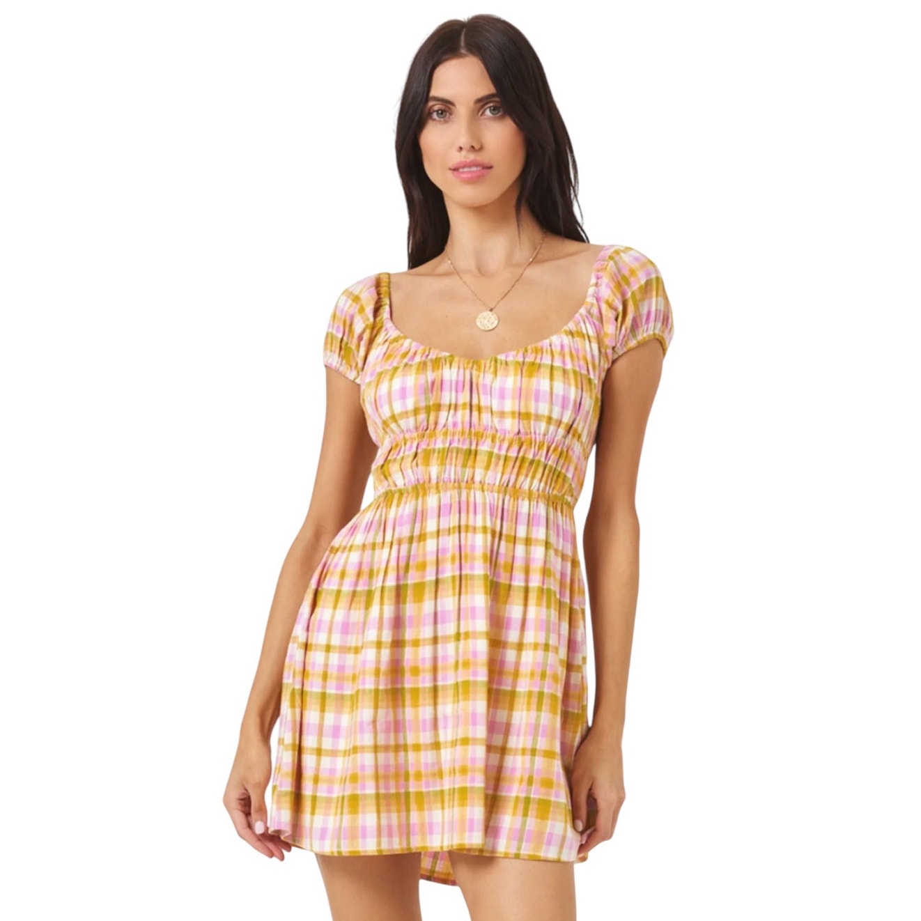 Nwt! L*Space Belle Flowy Dress In She's All Plaid - Size Large (Msrp $154)